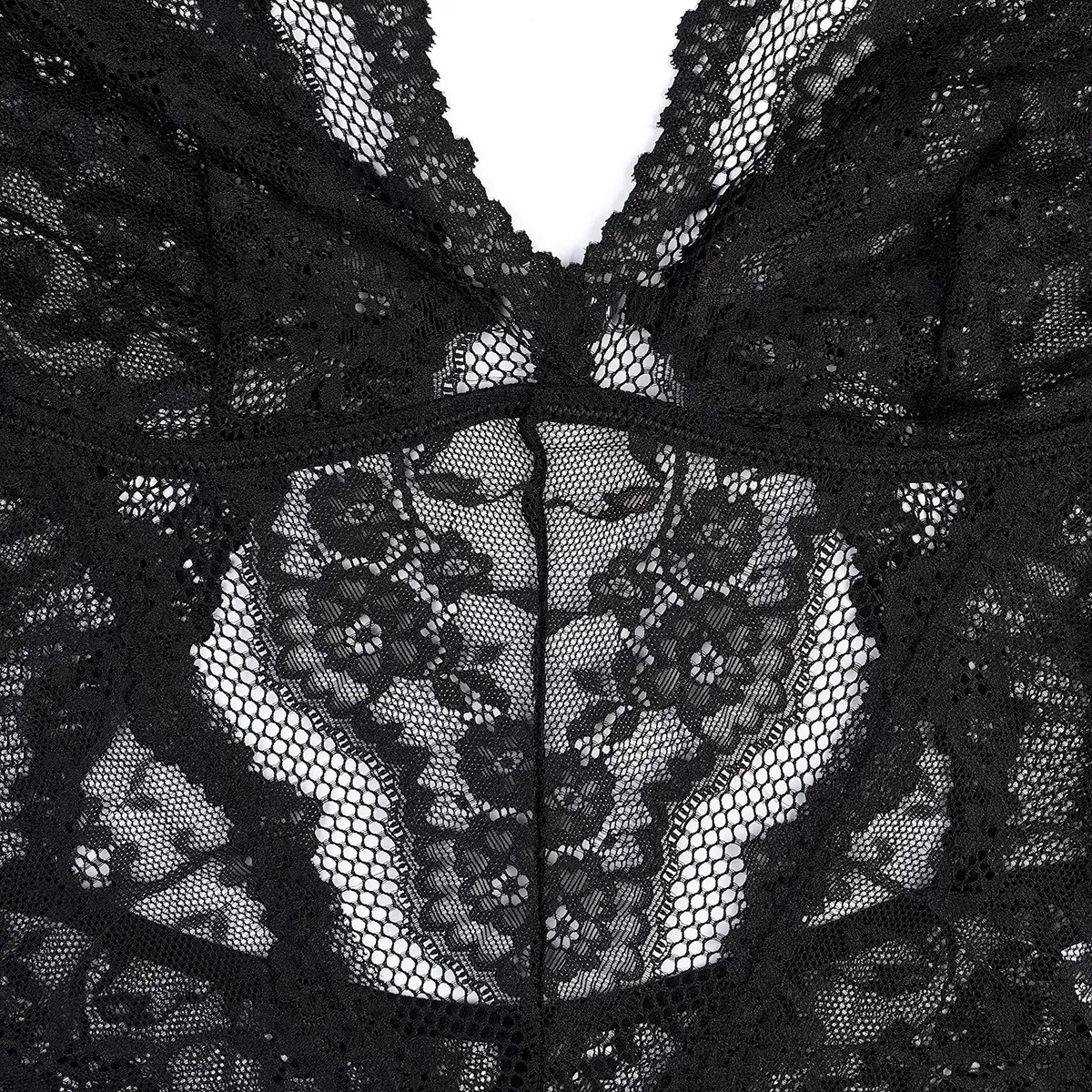 Sexy See-Through Mesh One Piece Underwear Set New Fashion Backless Embroidery Lingerie
