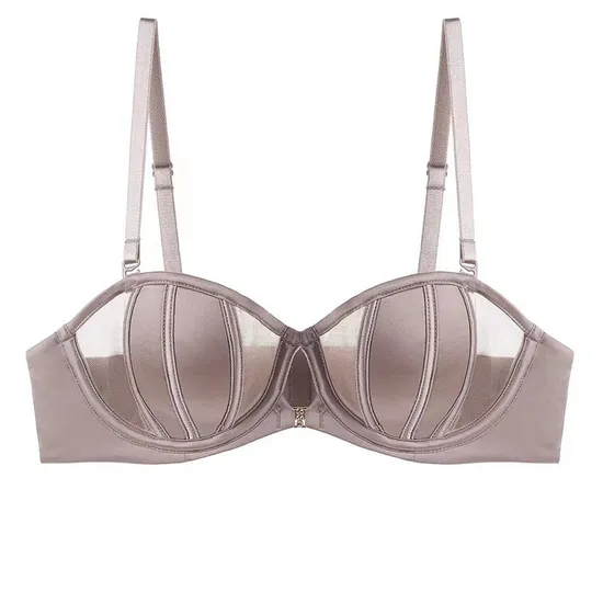 French Breathable Ultra-Thin Strapless Smooth and Seamless Women Soft Sexy Bra Set Underwear Lingerie