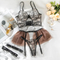 Wholesale Transparent Mesh Bra Set with Skirt Hot Strap Decoration Embroidery Woman Lingerie