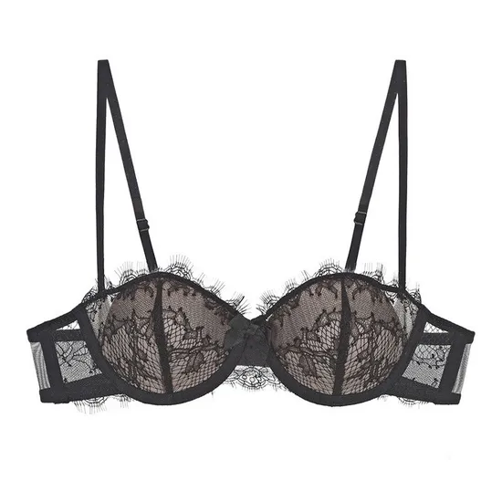 Wholesale Transparent Eyelash Lace Gathering Breathable for Women Soft Bra Breathable Ultra-Thin Set Sexy Underwear Lingerie