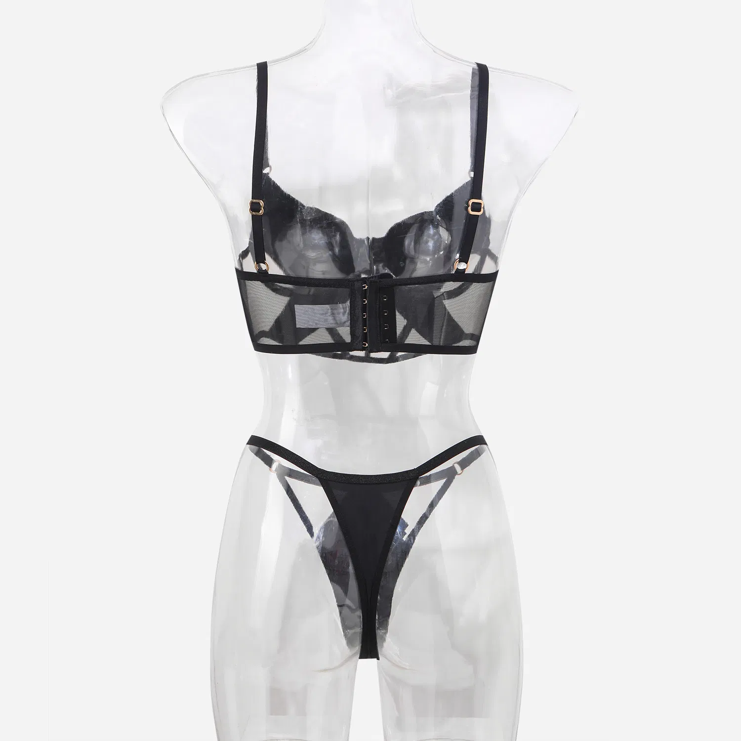 2025 French Smooth Mesh Fishbone Gathering Breathable for Women Soft Bra Breathable Ultra-Thin Set Sexy Underwear Lingerie