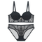 French Smooth Embroidery Lace Trim Sexy Breathable Gathering for Women Soft Bra Ultra-Thin Set Sexy Underwear Lingerie