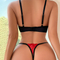 Wholesale Rose Embroidery Women Bra Panty Sets Sexy See-Through Mesh Lingerie
