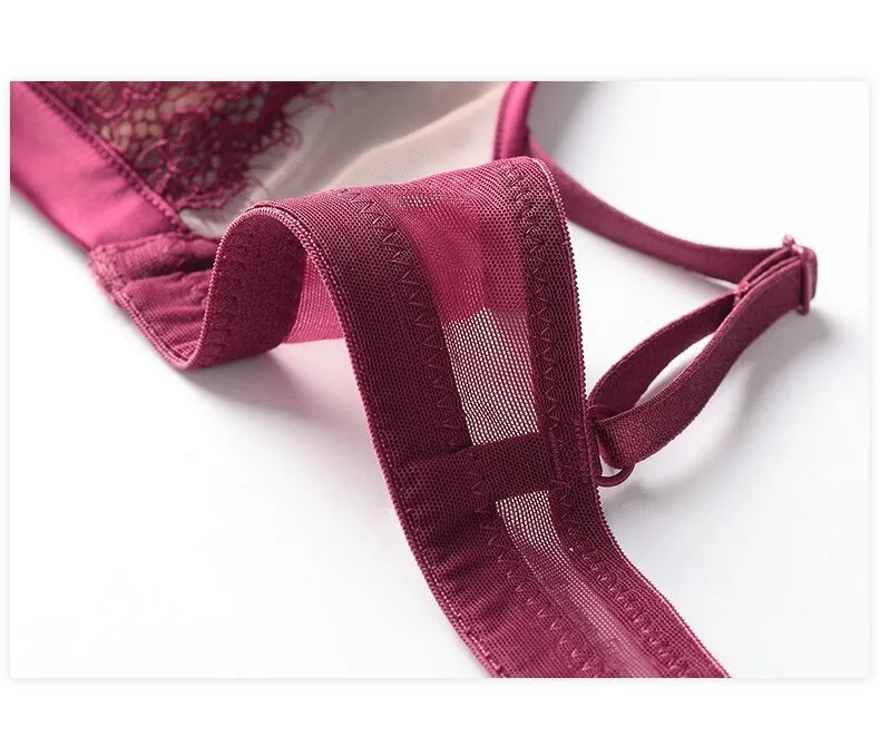 2025 French Embroidery Eyelash Lace Trim Sexy Breathable Gathering for Women Soft Bra Ultra-Thin Set Sexy Underwear Lingerie
