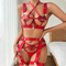 Wholesale Luxury Cross Hollow Underwear Set Sexy Heart Sequin Women's Lingerie