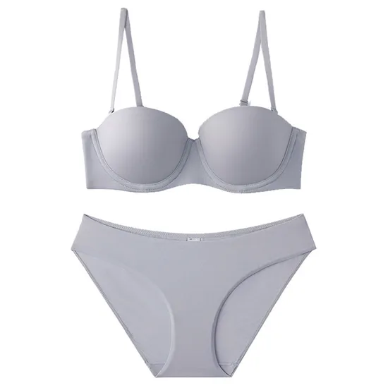 Wholesale Smooth Strapless Seamless Gathering Breathable for Women Soft Bra Breathable Ultra-Thin Set Sexy Underwear Lingerie