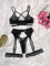 Wholesale Embroidery Lace Underwear Set Sexy Suspenders Cross Hollow out Lingerie