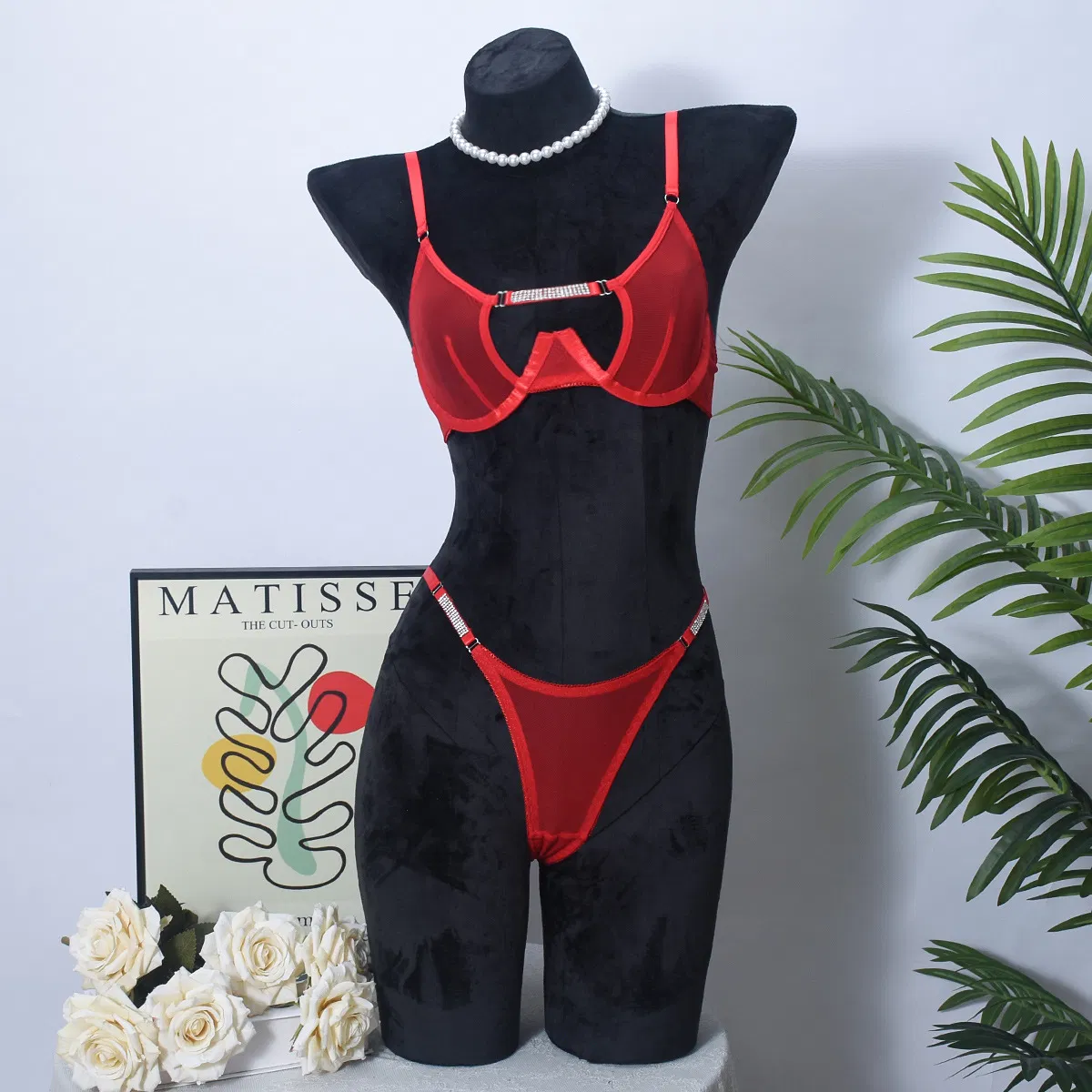 Sexy Hollow out Ultral-Thin 2PCS Underwear Set Wholesale See-Through Woman Lingerie