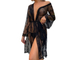 Wholesale See-Through Mesh Long-Sleeve Sleepwear Sexy Bowknot Lace Printing Women's Robe