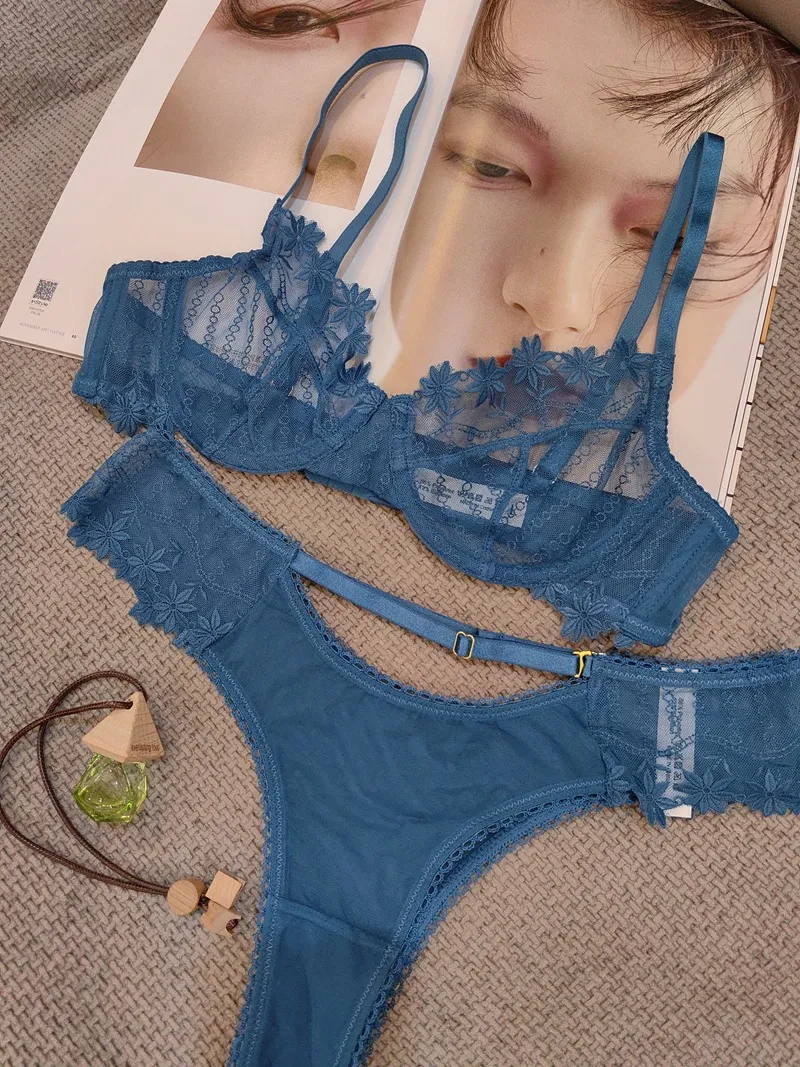 Wholesale Sexy Lace Underwear Erotic Set Women Transparent Mesh Mature Lingerie