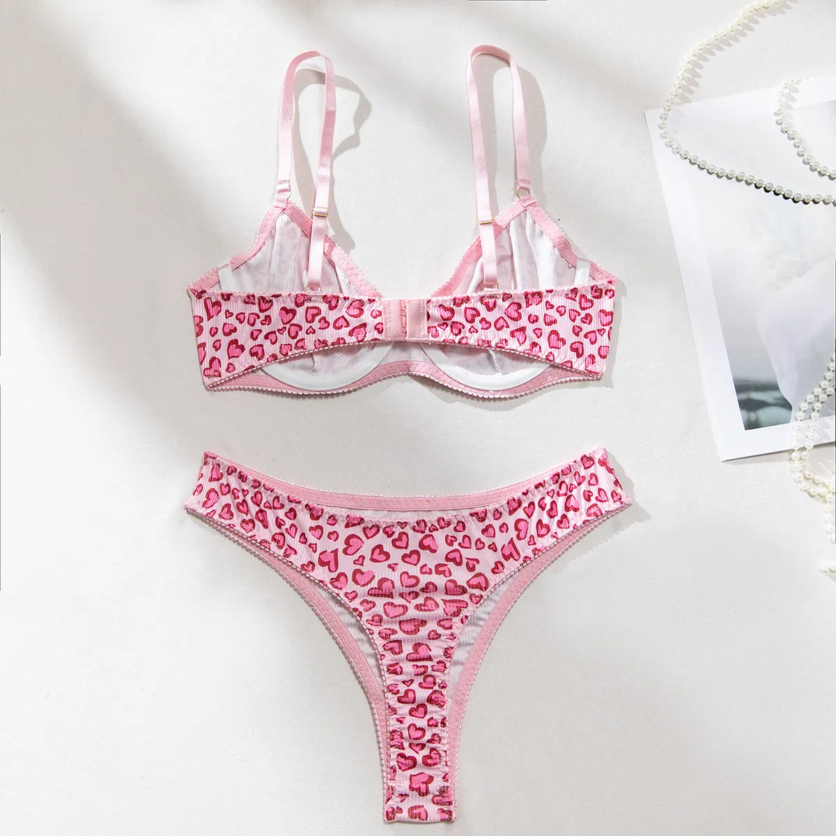 Sexy Flower Print Women's Underwear Set for Summer Wholesale Erotic 2PCS Lingerie
