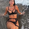 Sexy Eyelash Lace Hollow-out Woman Underwear Set Hot Selling Erotic Transparent Lingerie