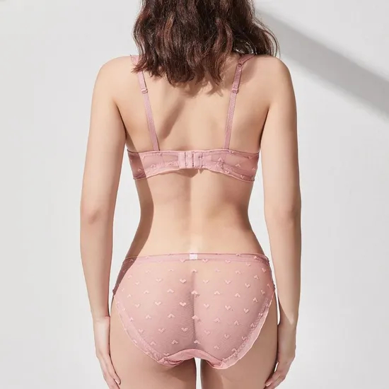 High Quality Sexy Bra Lingerie Set Cute Heart Pattern Erotic Lace Ladies Underwear