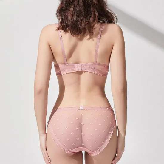 High Quality Sexy Bra Lingerie Set Cute Heart Pattern Erotic Lace Ladies Underwear
