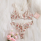 Wholesale Floral Embroidered Underwear Set Sexy See-Through Mesh 2PCS Lingerie