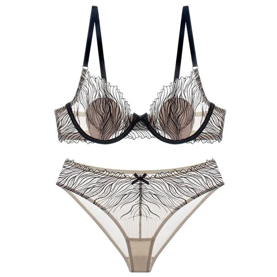 Custom Womens Clothing Fashion Embroidery Bra Set Underwear Sexy Supplier Bra Woman Lingerie