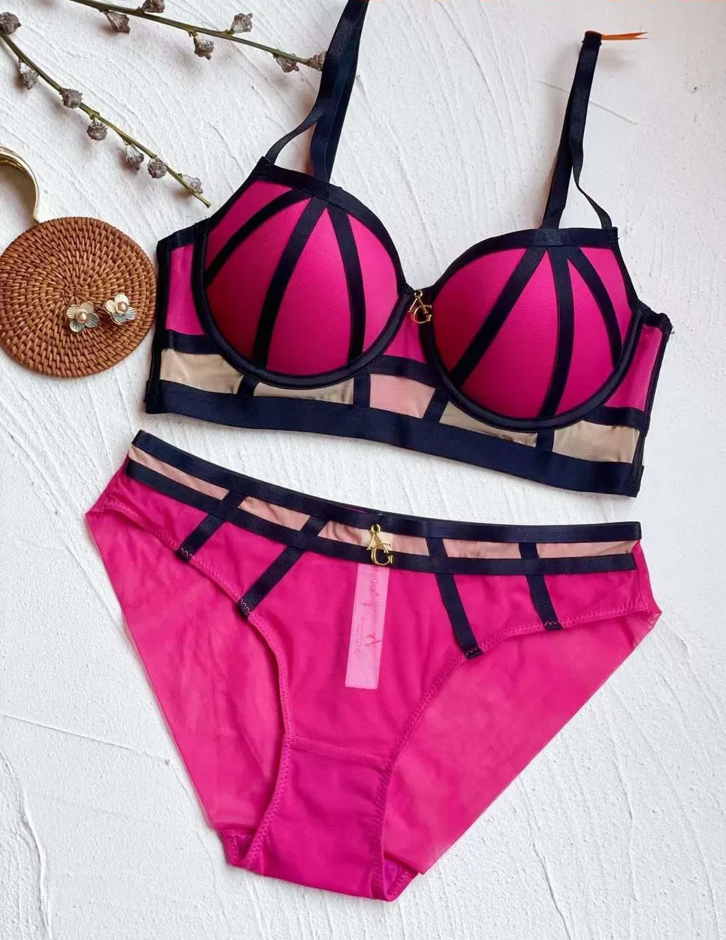 High Quality Women's Underwear Push up Bra and Panties Set Thick Cup Lingerie