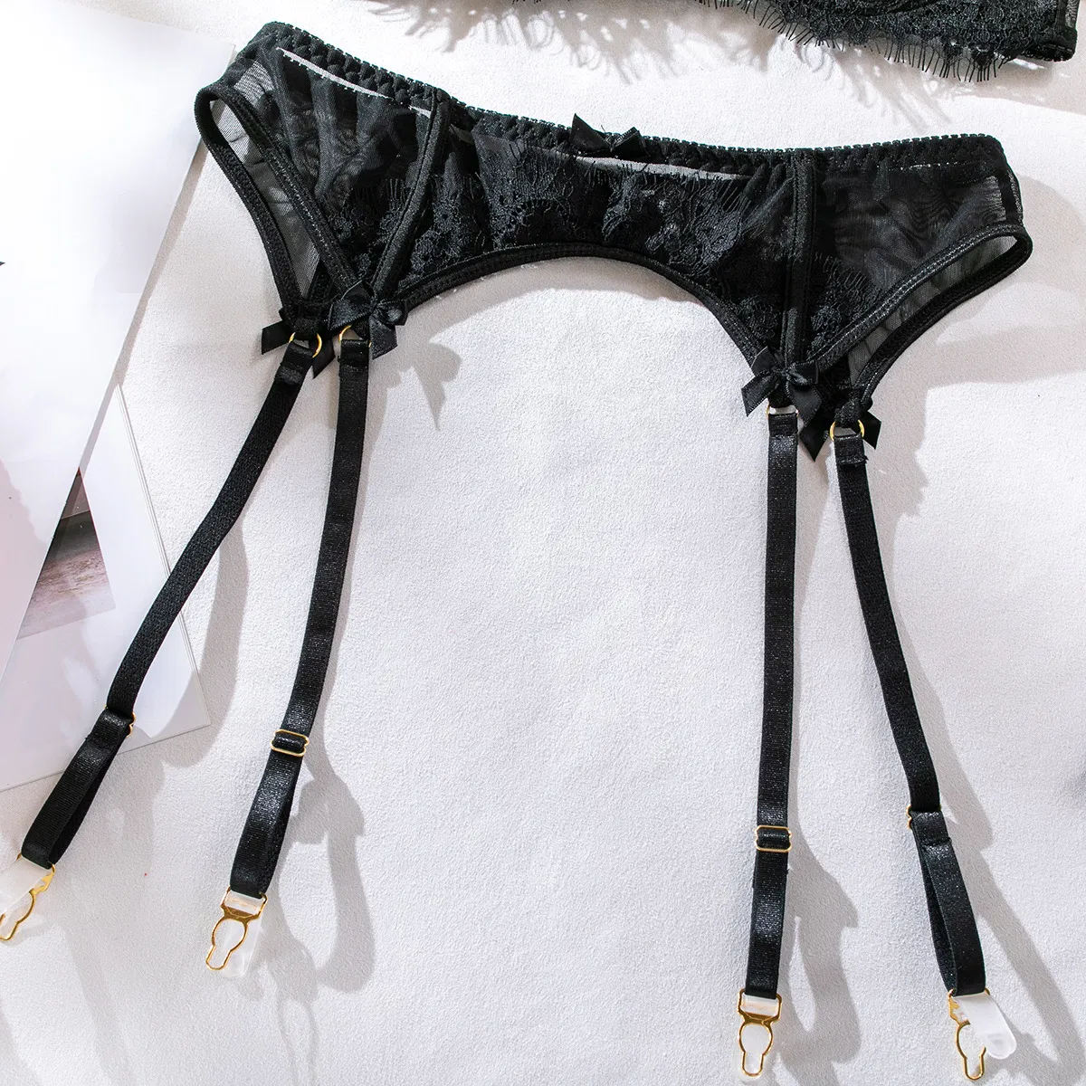 Hot Eyelash Lace Underwear Set Wholesale Transparent Mesh Woman Lingerie