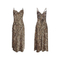 Sexy V-Neck Leopard Print Cross Strap Dresses Nightdress Wholesale Long Sleepwear Nightwear