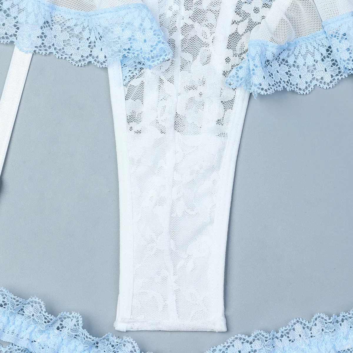 Wholesale Erotic See-Through Woman Bra Set Sexy Embroidery Lace One Piece Lingerie