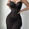 Sexy Ultral-Thin See-Through Mesh Woman Bra Set Wholesale V-Neck Embroidered Lace Lingerie