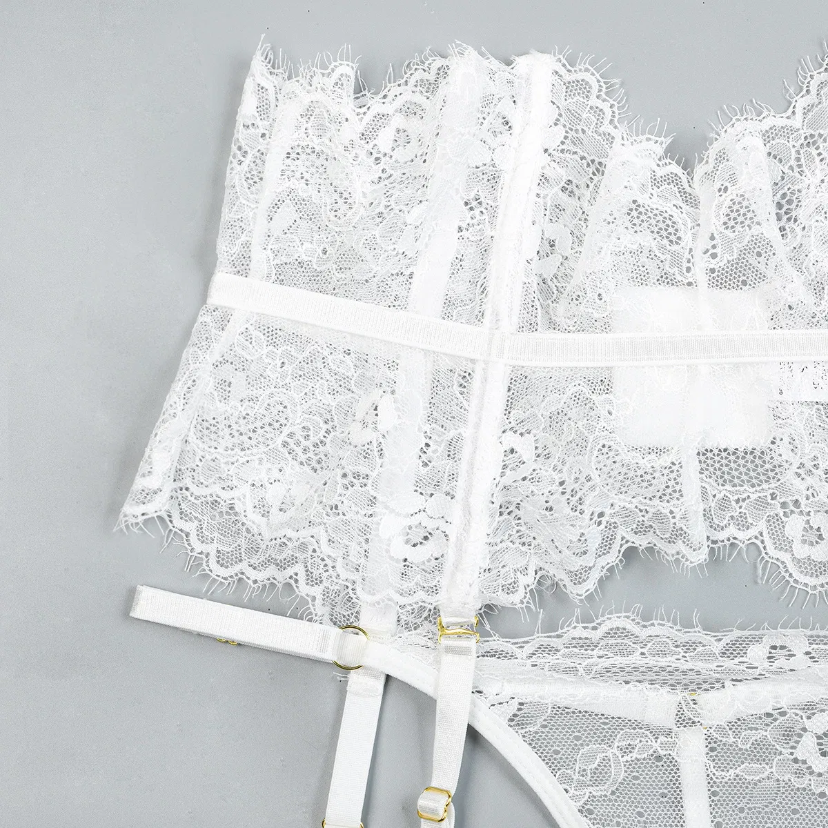 Wholesale Transparent Ultra Thin Bra Set Sexy Embroidery Lace Women Lingerie