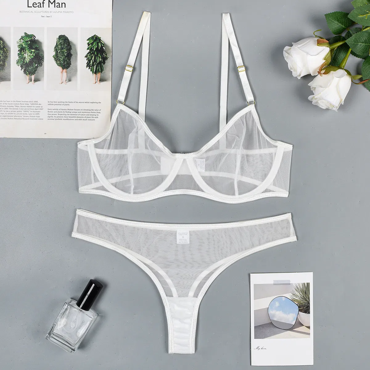 Wholesale Breathable Underwear Set for Woman New Erotic Transparent Mesh Lingerie
