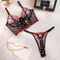 Sexy Fishbone Heart-Shaped Embroidery 2 PCS Underwear Set Wholesale Transparent Mesh Lingerie