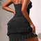 Sexy Layered Ruffles See-Through Women's Sleepwear Hot Sale Solid Color Dress Nightwear