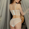 French Solid Color Fishbone Waistcoat Style Strappy Bra Ultra-Thin Gathering Sexy Underwear Set Lingerie