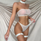 Sexy Ultra-Thin Solid Color Woman Underwear Set Hot Sell Elastic Mesh Perspective Lingerie