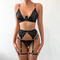 Wholesale Erotic Chain Underwear Set for Woman Sexy Embroidery Lace Lingerie