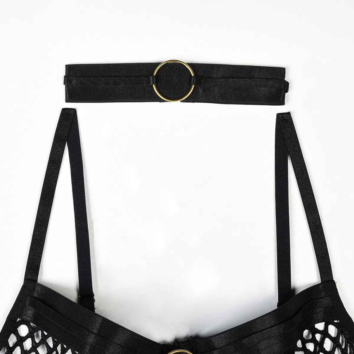 Wholesale Deep-V Woman Underwear Set Sexy Erotic See-Through Fishnet Lingerie