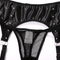 Sexy PU Leather Perspective Plus Size Bra Set New Fishnet Net Woman Lingerie