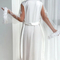 Wholesale Satin Woman Sleepwear Sexy See-Through Mesh Feather Lace Cuff Robe