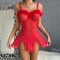 Sexy Elastic See-Through Mesh Bra Set New Rhinestone Sparkling Feather Two-Piece Woman Lingerie