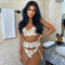 New Design Flower Embroidery See-Through Bra Set Sexy Woman 3 PCS Lingerie