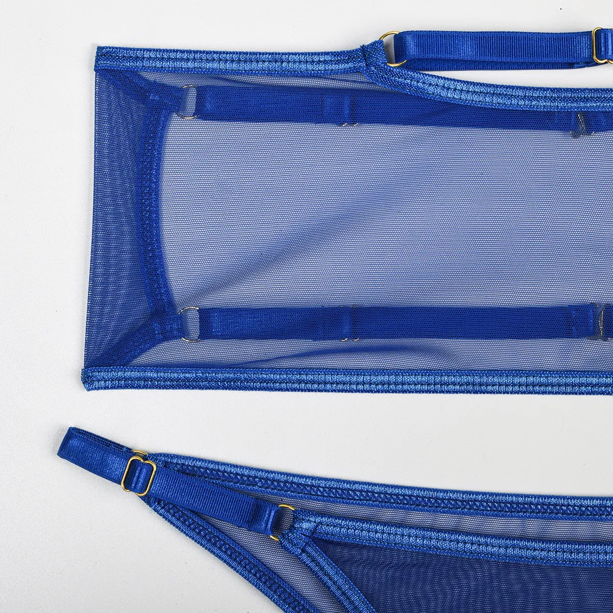 Sexy Ultra-Thin Solid Color Woman Underwear Set Hot Sell Elastic Mesh Perspective Lingerie