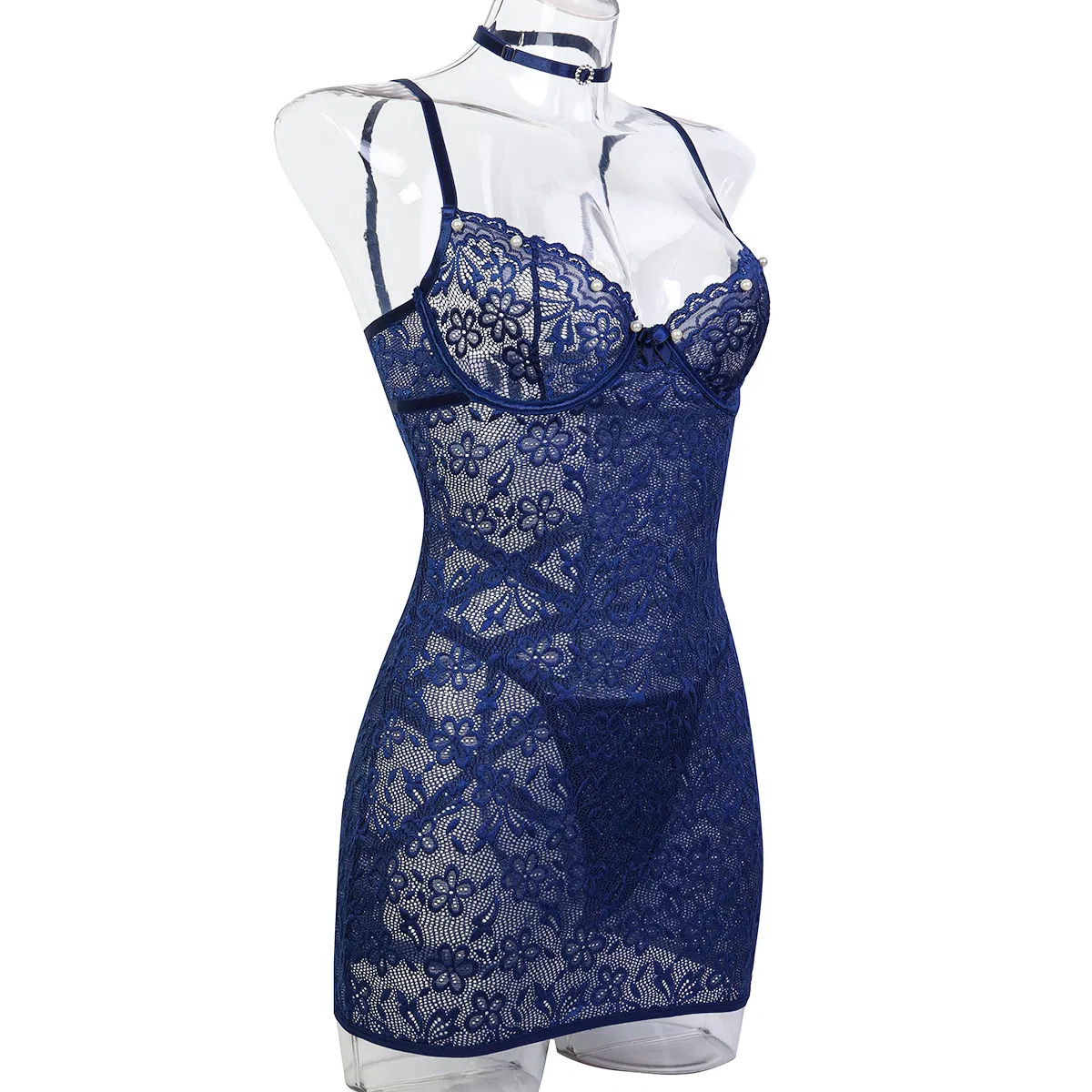 Wholesale V Neck Transparent Mesh Underwear Set Sexy Ultral-Thin Women's Lingerie