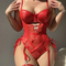 Hot PU Leather Hollow-out One Piece Underwear Set Sexy Ultra-Thin Woman Lingerie