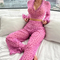 Hot Sell Erotic Long Sleeve Transparent Mesh Underwear Set Sexy Heart Print Women's Lingerie