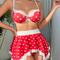 Hot Selling Polka DOT Mesh Short Skirt Bra Set Sexy Lace Decoration Woman Lingerie