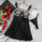 New Arrival Erotic Transparent Bra and Panty Set Sexy Long Dress Embroidered Lingerie