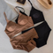 Wholesale French Solid Color Soft Breathable Backless Ultra-Thin for Women Halter Neck Bra Underwear Set Lingerie