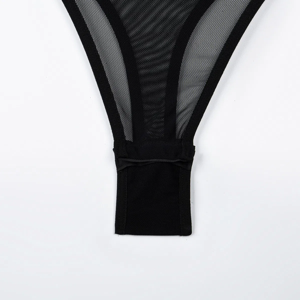 Wholesale Long Sleeved Transparent Mesh Woman Bra Set Sexy Thin Hanging V Neck Lingerie
