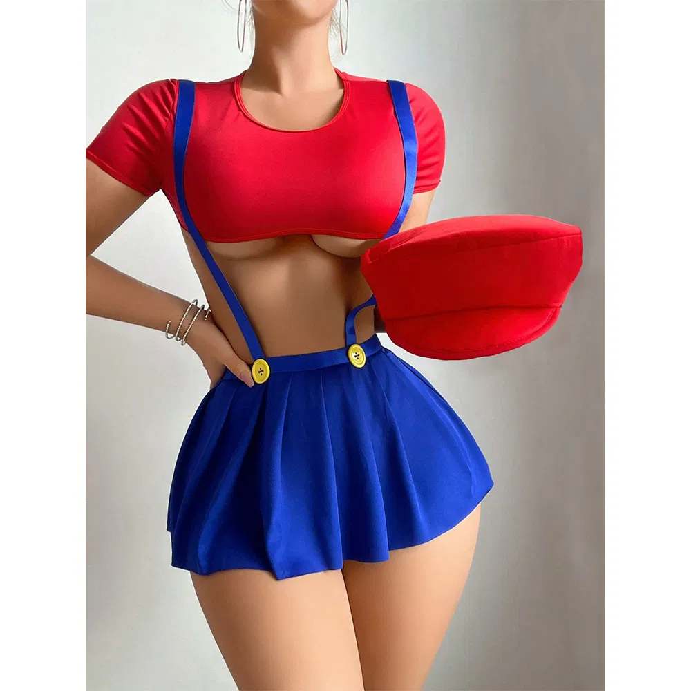 Wholesale Erotic Crop Top and Skirt Uniform Underwear Set for Woman Sexy Women's Lingerie