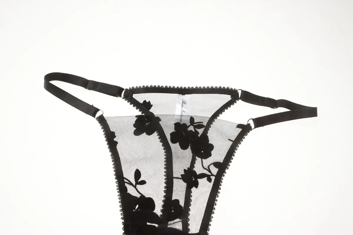 2025 Hot Sell New Style Erotic Embroidery Lace Trim Sexy Breathable Soft Bra Set Underwear Lingerie
