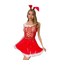 Sexy Hollow One-Piece PU Dress Woman's Underwear Set Wholesale Erotic Christmas Lingerie