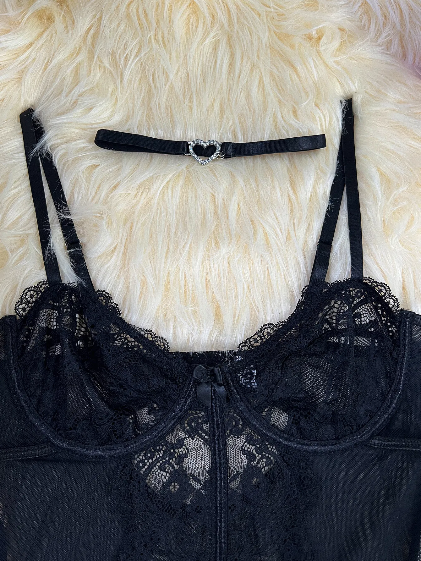 Wholesale Fishbone Underwear Set for Woman Sexy Transparent Neck Loop Lingerie