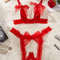 Wholesale Pearl Crotchless Hollow out Bra Panty Sets Sexy Ruffled Women Lingerie